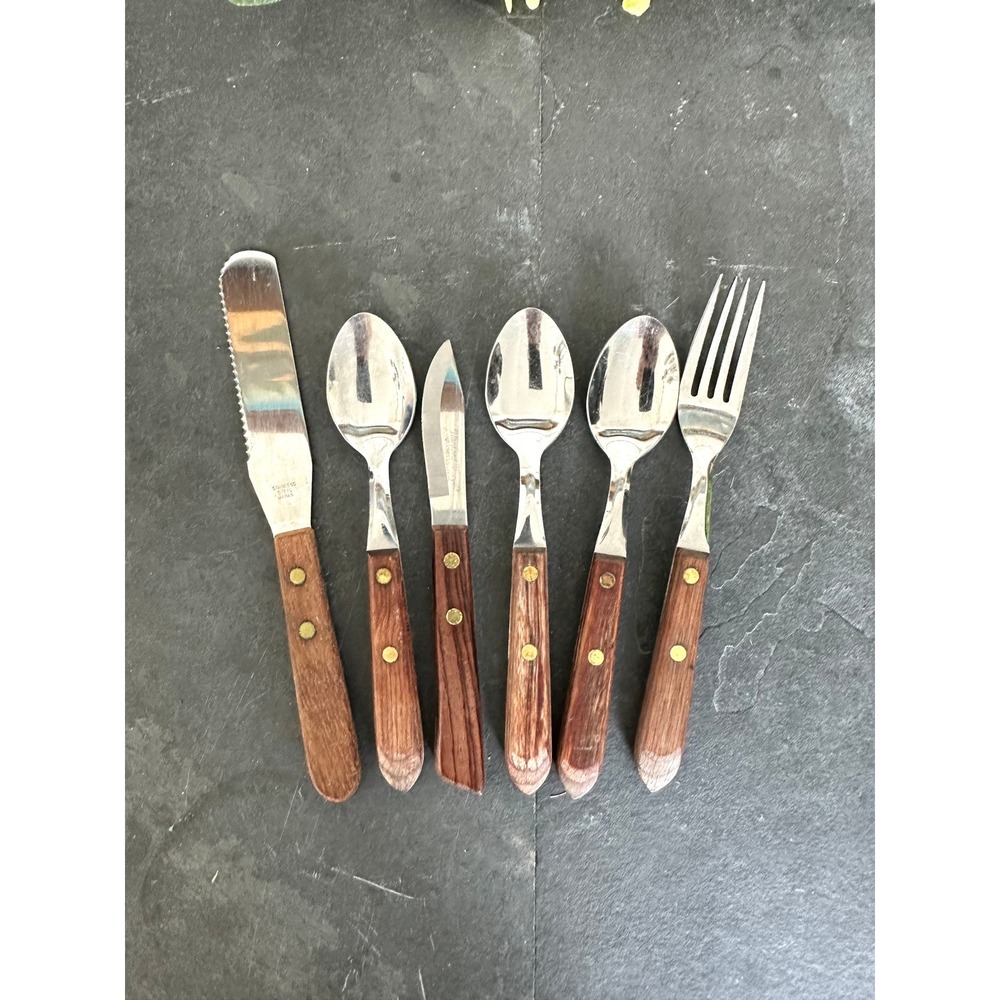 Washington Forge Town & Country flatware wood handle Handford Forge fork spoon